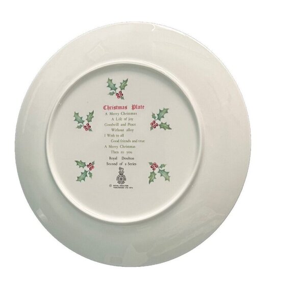 Royal Doulton Christmas Plate Child Gathering Holly Vintage 1978 - Picture 6 of 10